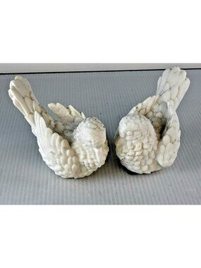 Lot 2 Alabaster Doves Love Birds Vintage Unsigned